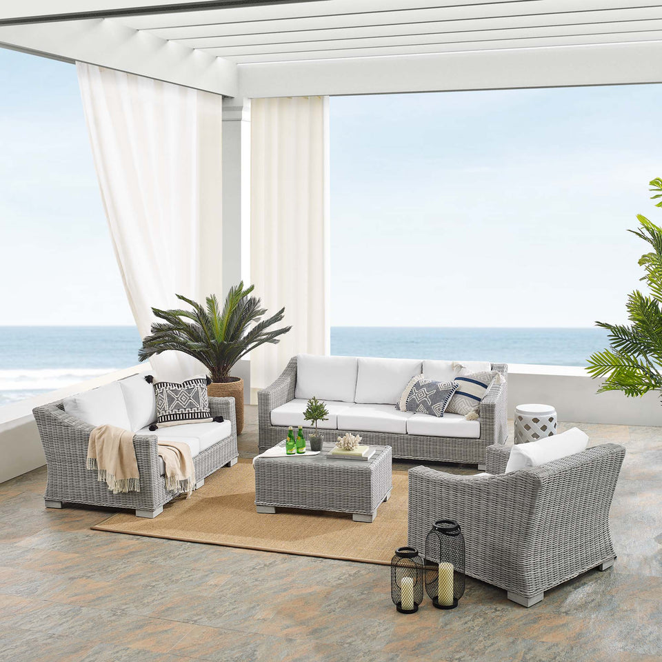 Conway 4-Piece Sunbrella® Outdoor Patio Wicker Rattan Furniture Set by Modway