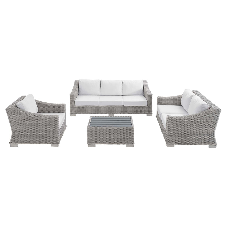 Conway 4-Piece Sunbrella® Outdoor Patio Wicker Rattan Furniture Set by Modway