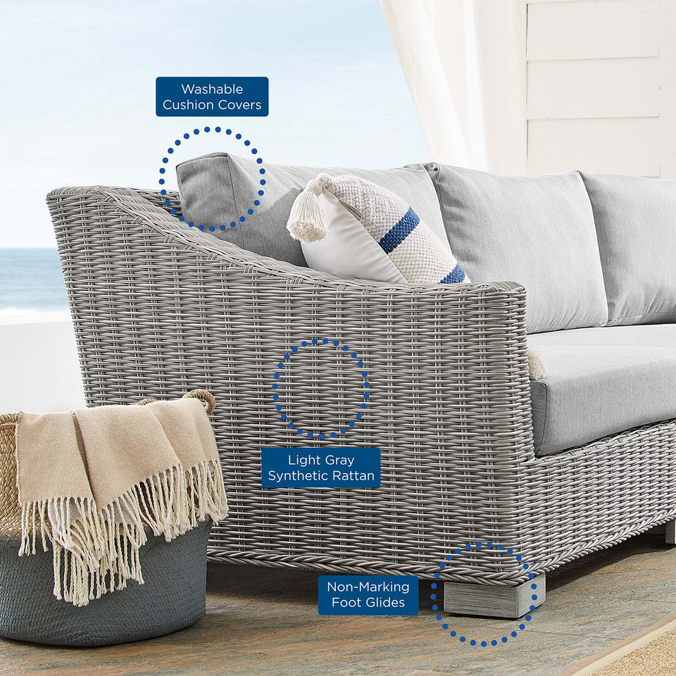 Conway 4-Piece Sunbrella® Outdoor Patio Wicker Rattan Furniture Set by Modway