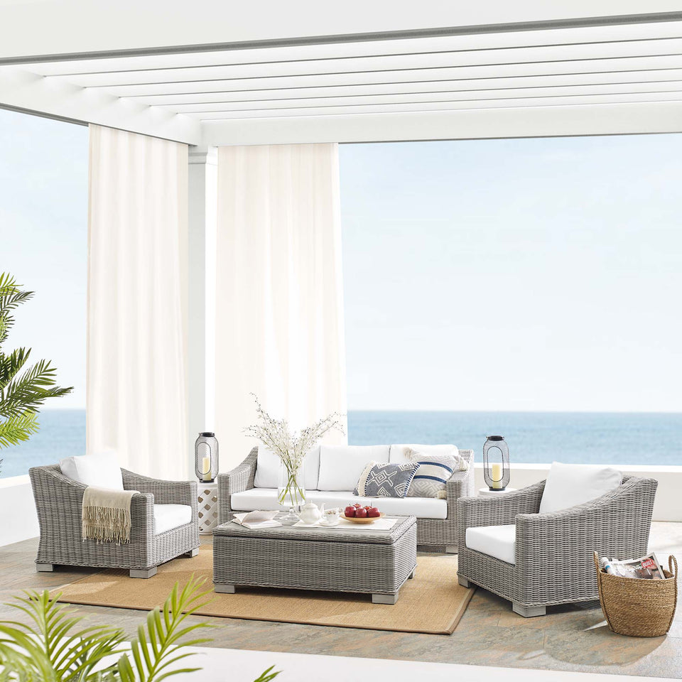 Conway 4-Piece Sunbrella® Outdoor Patio Wicker Rattan Furniture Set by Modway