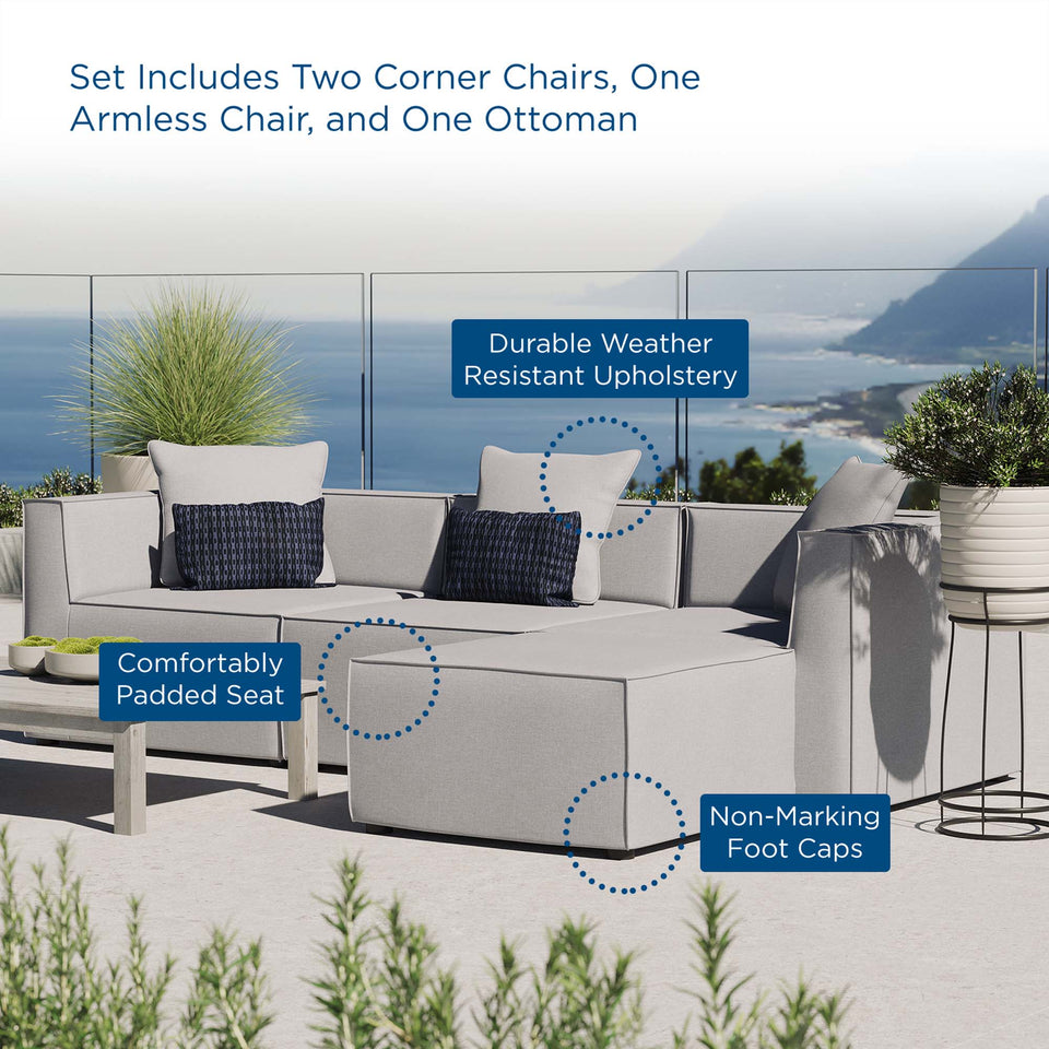 Saybrook 4-Piece Outdoor Patio Upholstered Sectional Sofa by Modway