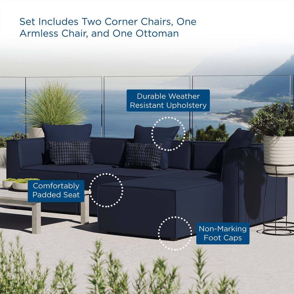 Saybrook 4-Piece Outdoor Patio Upholstered Sectional Sofa by Modway