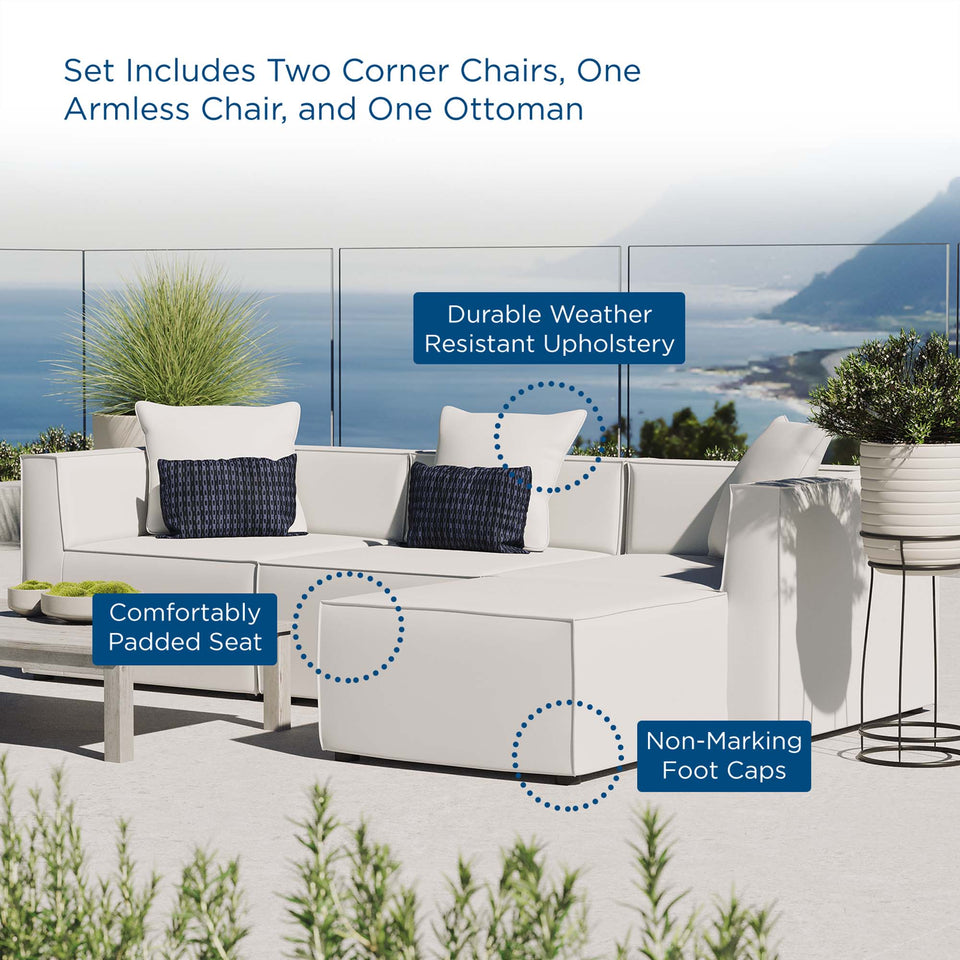 Saybrook 4-Piece Outdoor Patio Upholstered Sectional Sofa by Modway