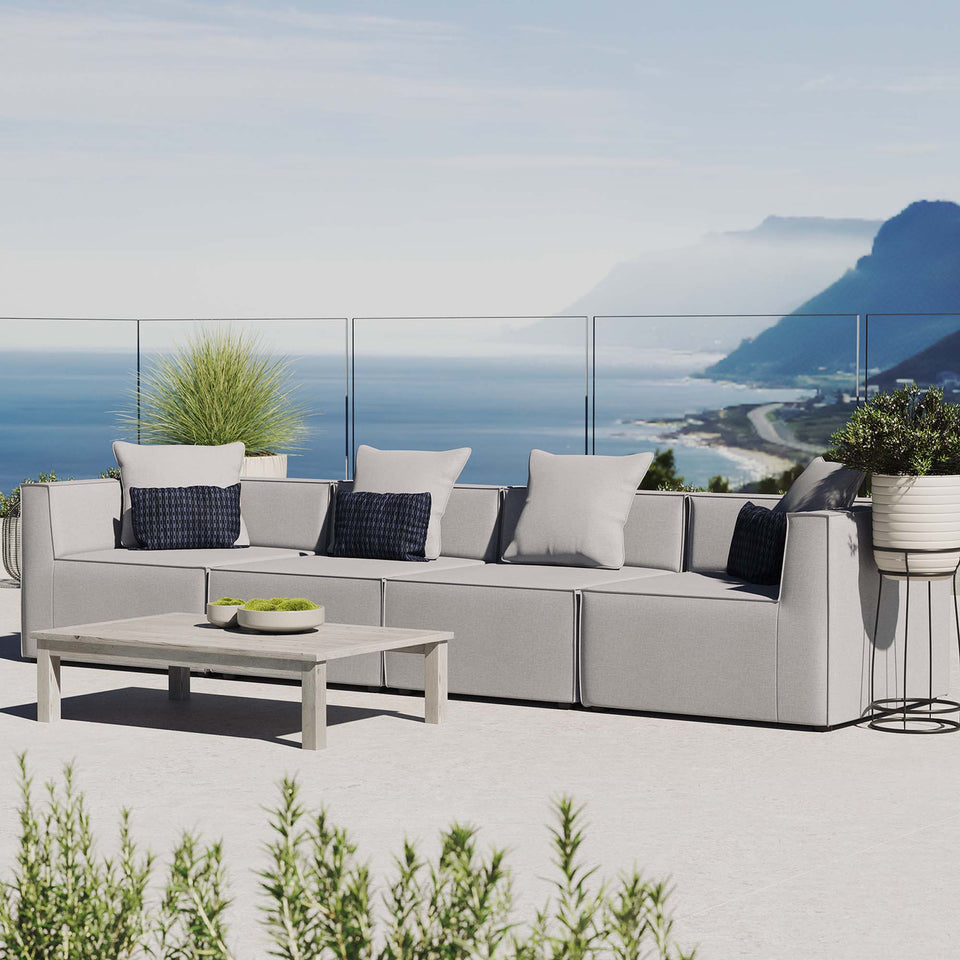 Saybrook 4-Piece Outdoor Patio Upholstered Sectional Sofa by Modway