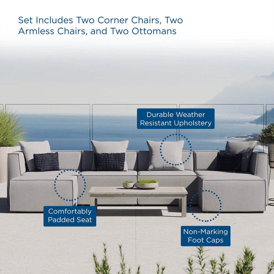 Saybrook 6-Piece Outdoor Patio Upholstered Sectional Sofa by Modway