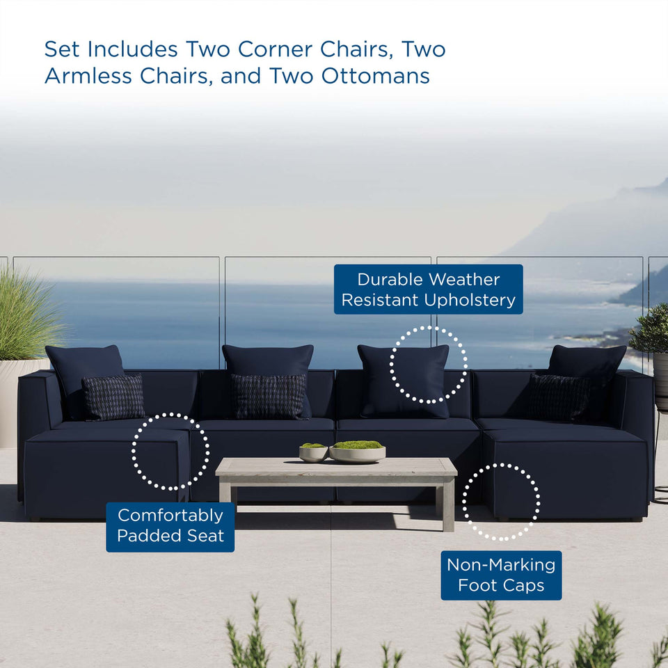 Saybrook 6-Piece Outdoor Patio Upholstered Sectional Sofa by Modway