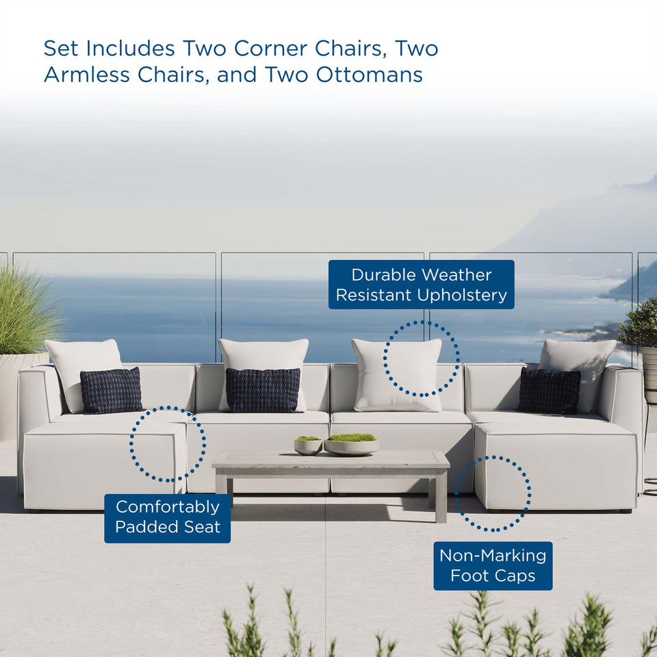 Saybrook 6-Piece Outdoor Patio Upholstered Sectional Sofa by Modway