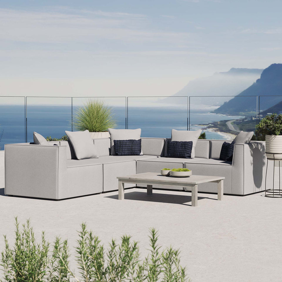 Saybrook 5-Piece Outdoor Patio Upholstered Sectional Sofa by Modway