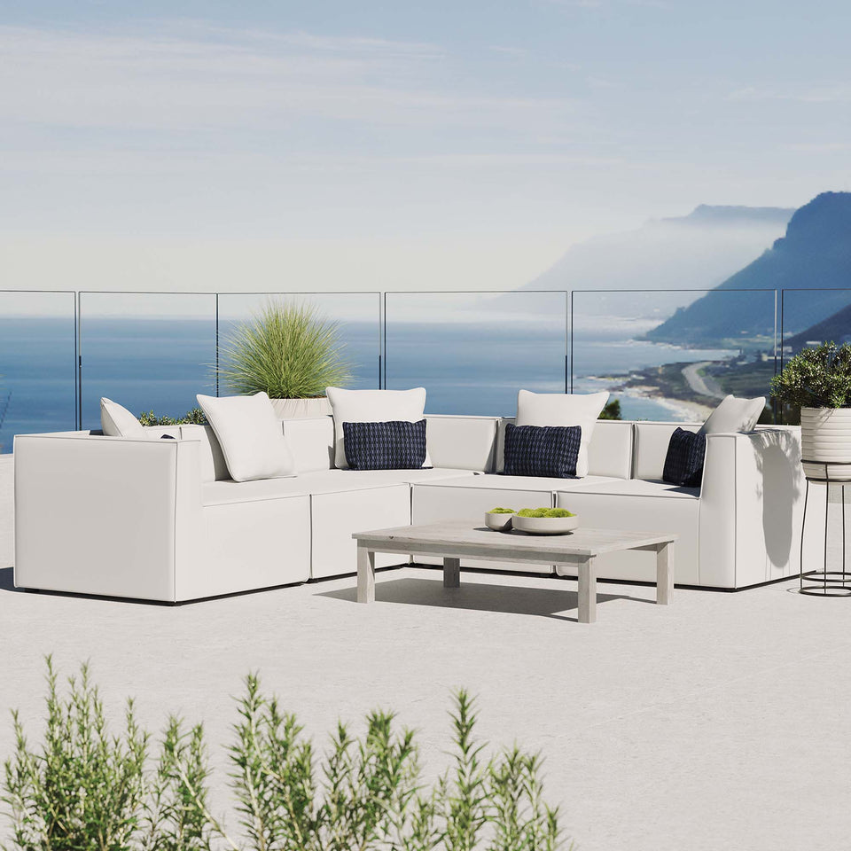 Saybrook 5-Piece Outdoor Patio Upholstered Sectional Sofa by Modway
