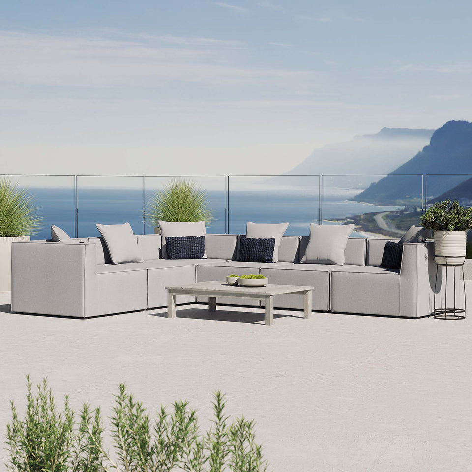 Saybrook 6-Piece Outdoor Patio Upholstered Sectional Sofa by Modway