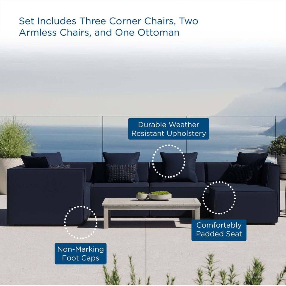 Saybrook 6-Piece Outdoor Patio Upholstered Sectional Sofa by Modway
