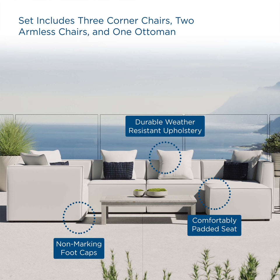 Saybrook 6-Piece Outdoor Patio Upholstered Sectional Sofa by Modway