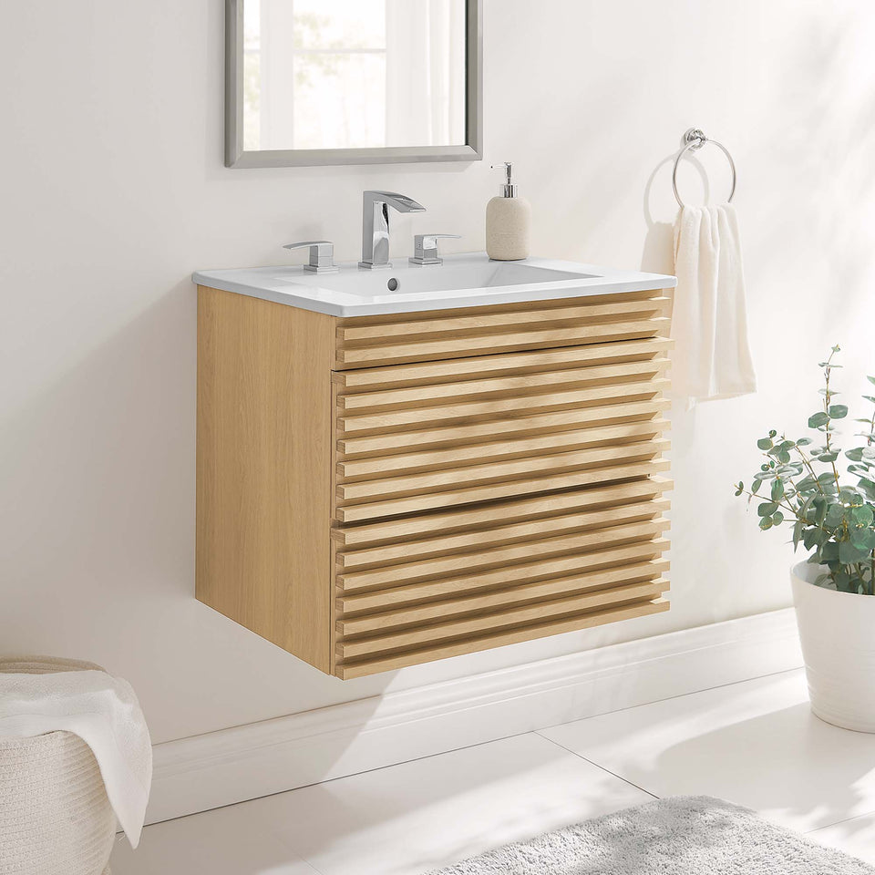 Render 24" Wall-Mount Bathroom Vanity by Modway