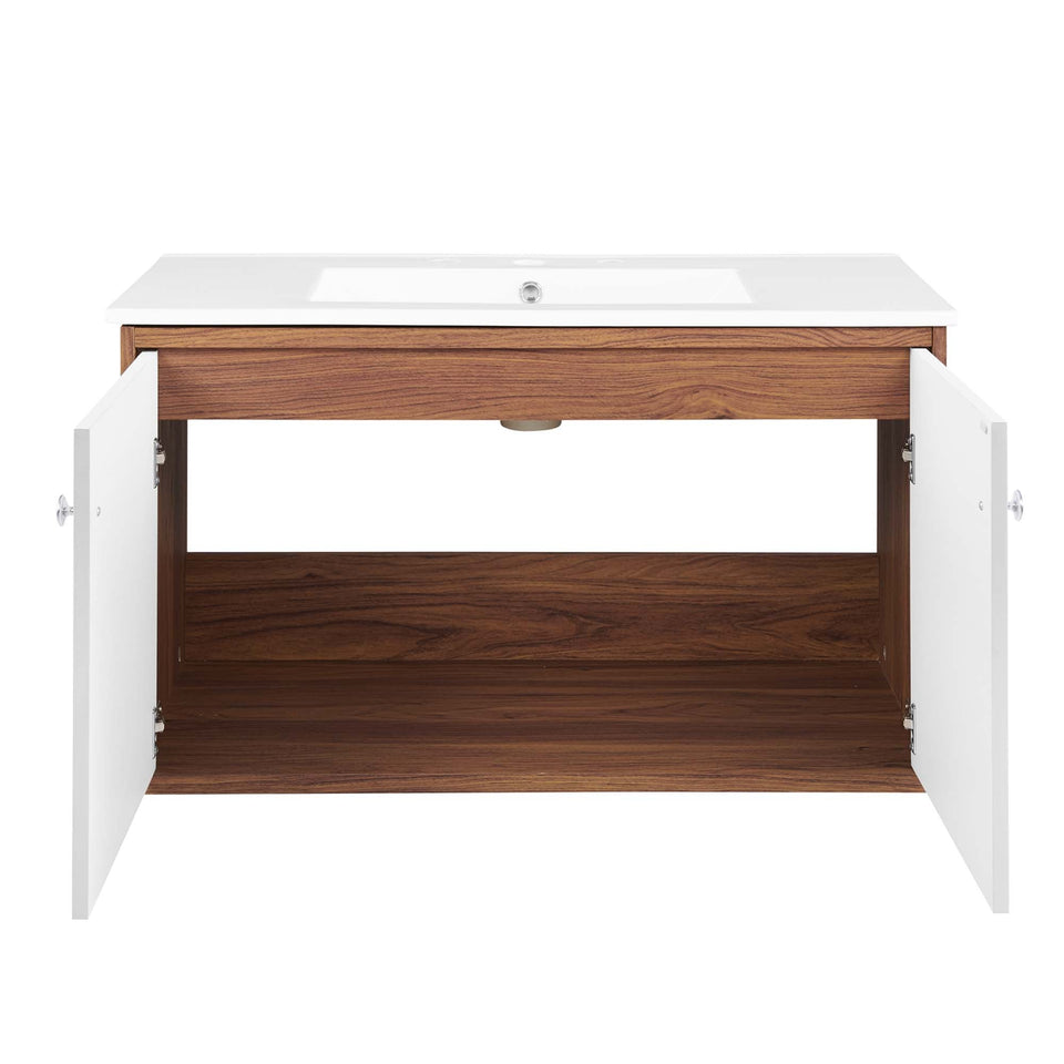 Transmit Wall-Mount Bathroom Vanity Basin Included by Modway
