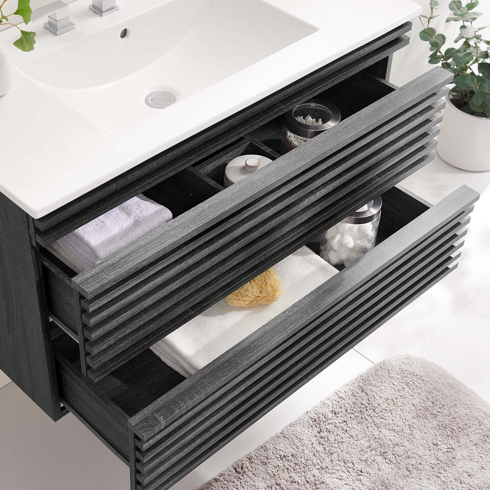 Render 36" Wall-Mount Bathroom Vanity by Modway