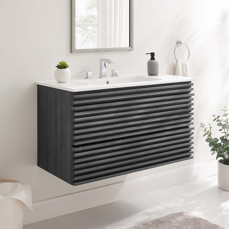 Render 36" Wall-Mount Bathroom Vanity by Modway