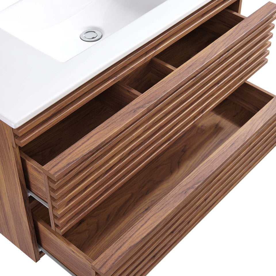 Render 36" Wall-Mount Bathroom Vanity by Modway