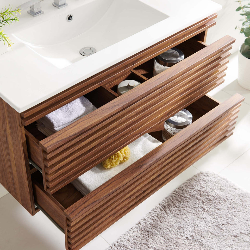 Render 36" Wall-Mount Bathroom Vanity by Modway