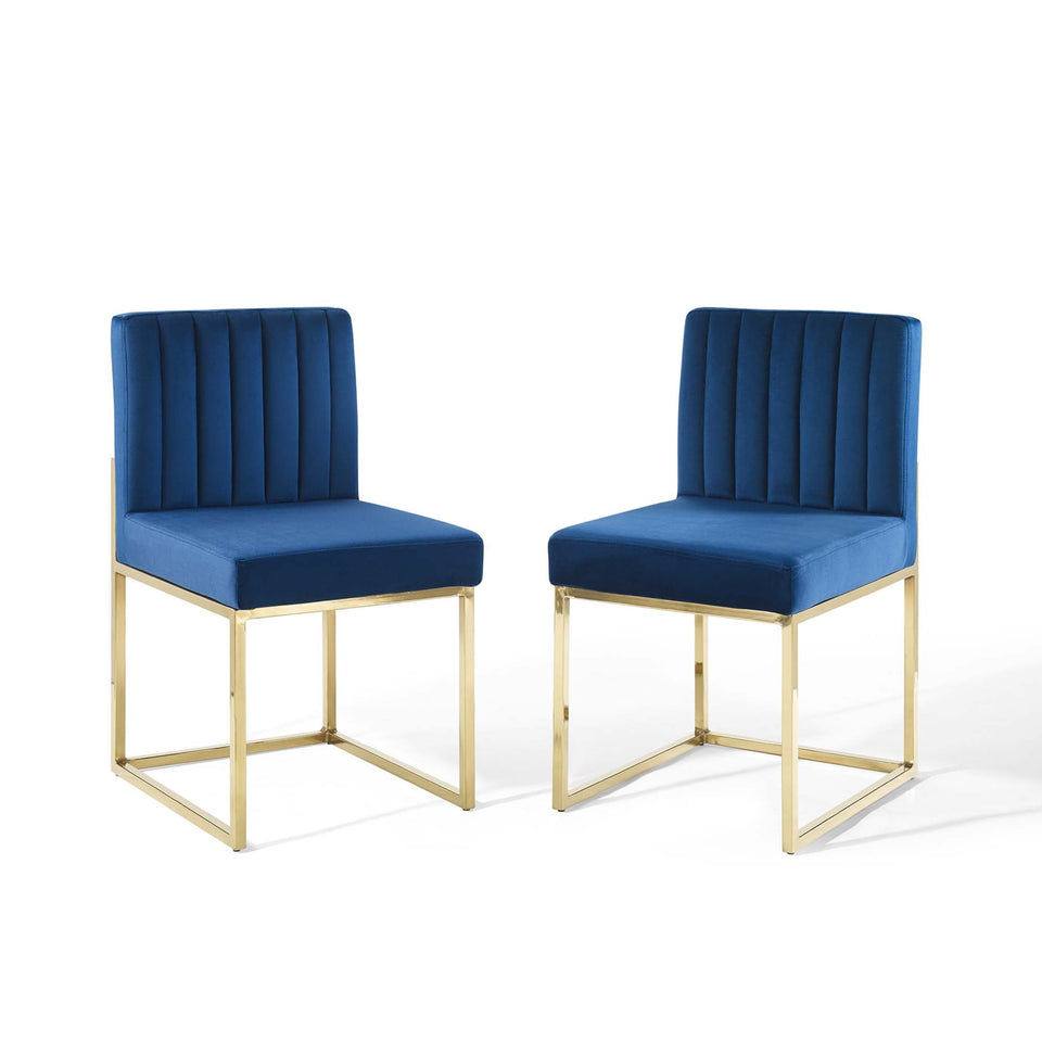 Carriage Performance Velvet Dining Chair Set of 2 by Modway