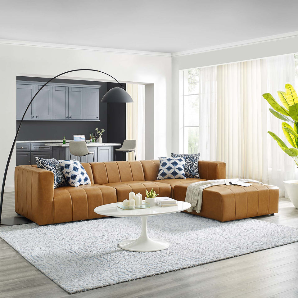 Bartlett 4-Piece Vegan Leather Sectional Sofa by Modway