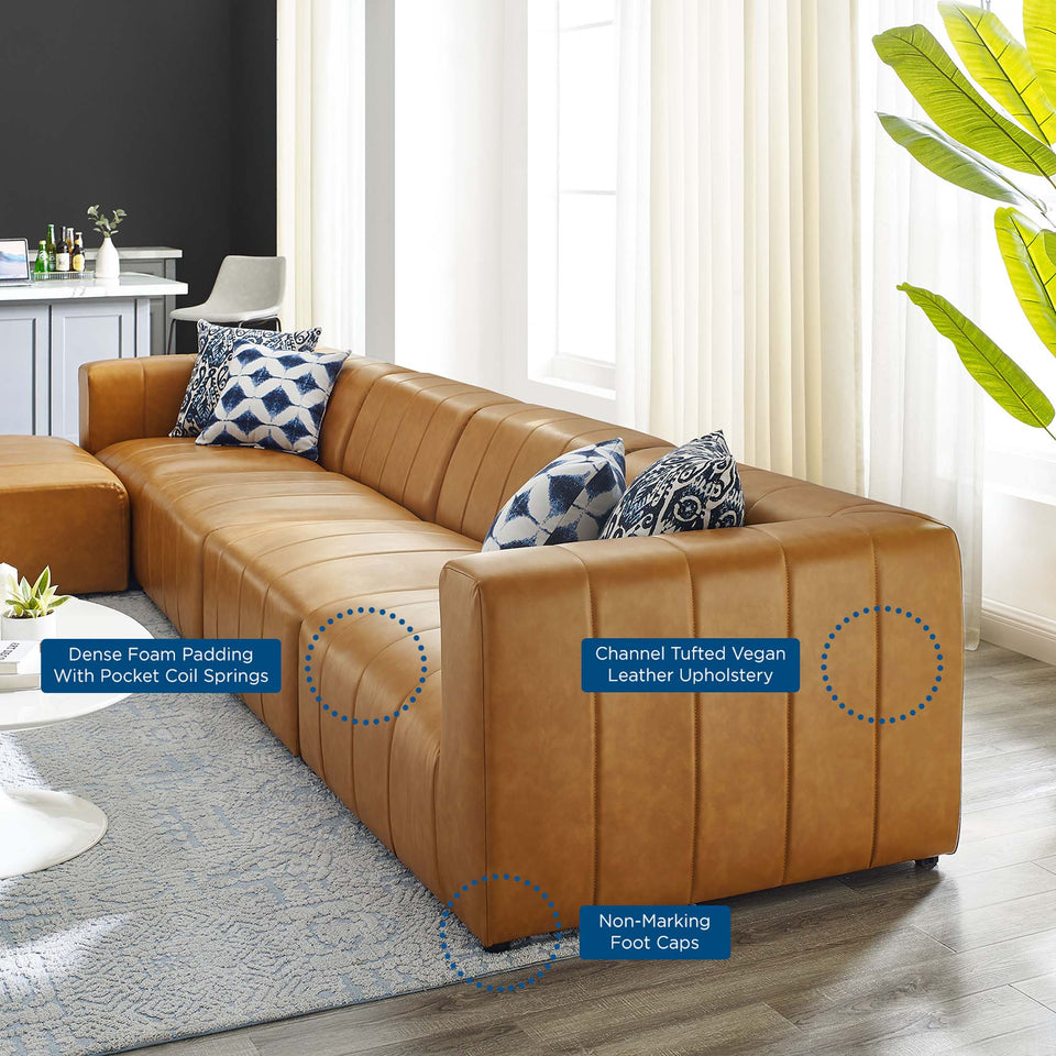 Bartlett 5-Piece Vegan Leather Sectional Sofa by Modway