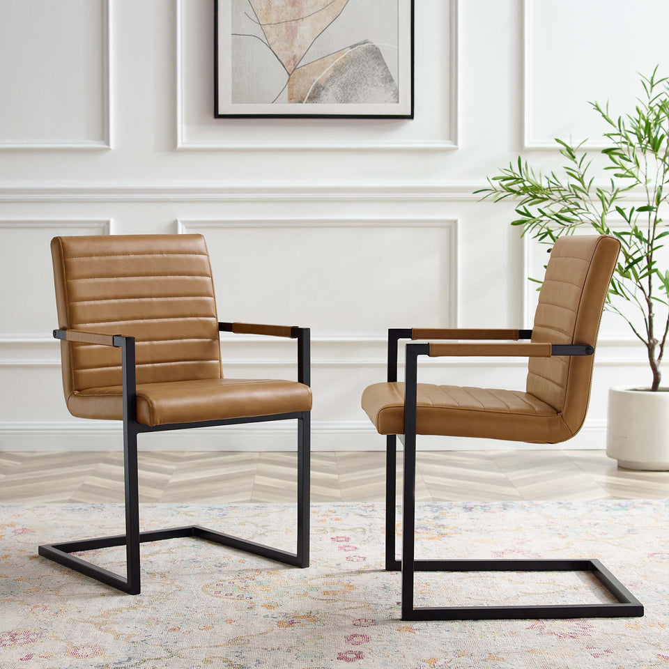 Savoy Vegan Leather Dining Chairs Set of 2 by Modway