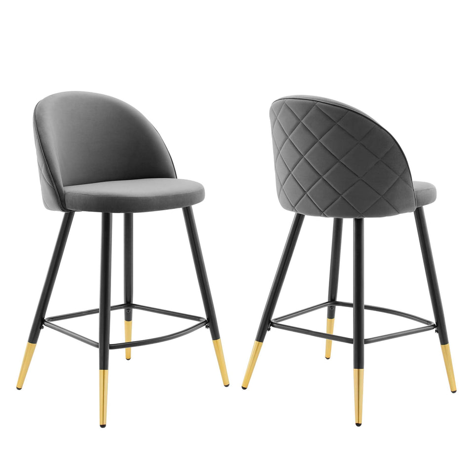 Cordial Performance Velvet Counter Stools Set of 2 by Modway