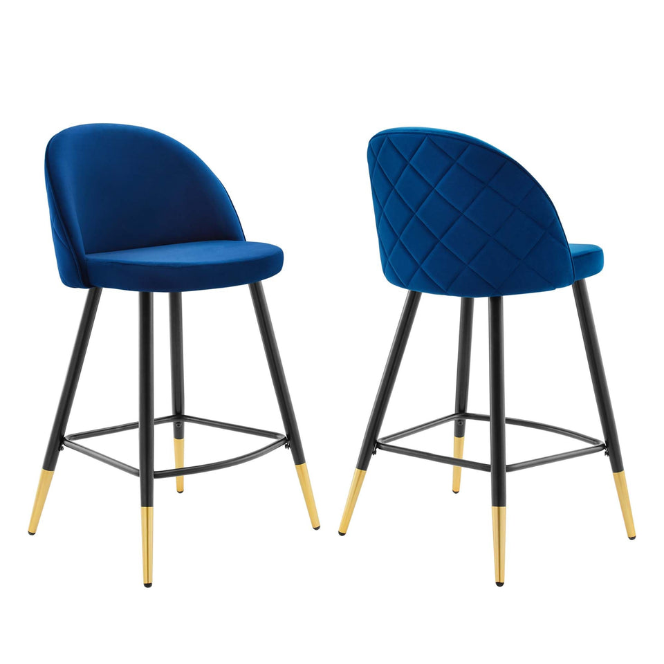 Cordial Performance Velvet Counter Stools Set of 2 by Modway