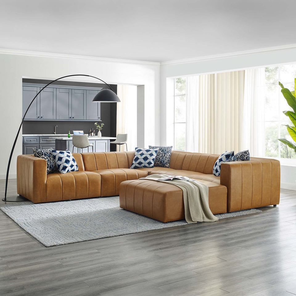 Bartlett 6-Piece Vegan Leather Sectional Sofa by Modway