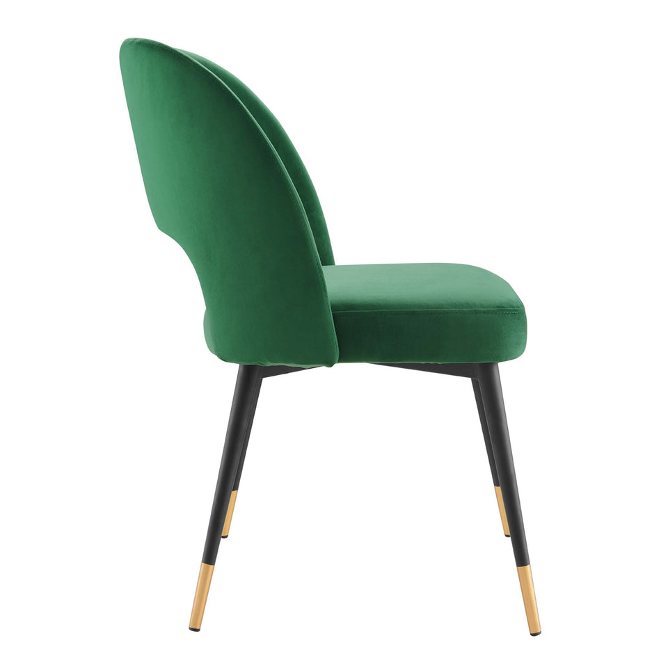 Rouse Performance Velvet Dining Side Chairs Set of 2 by Modway
