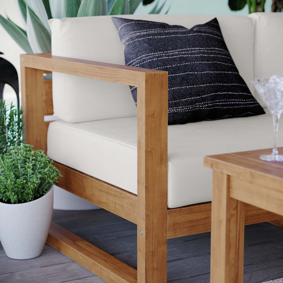 Upland 5-Piece Outdoor Patio Teak Wood Sectional Sofa Set by Modway