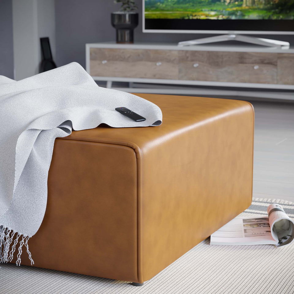 Mingle Vegan Leather Ottoman by Modway
