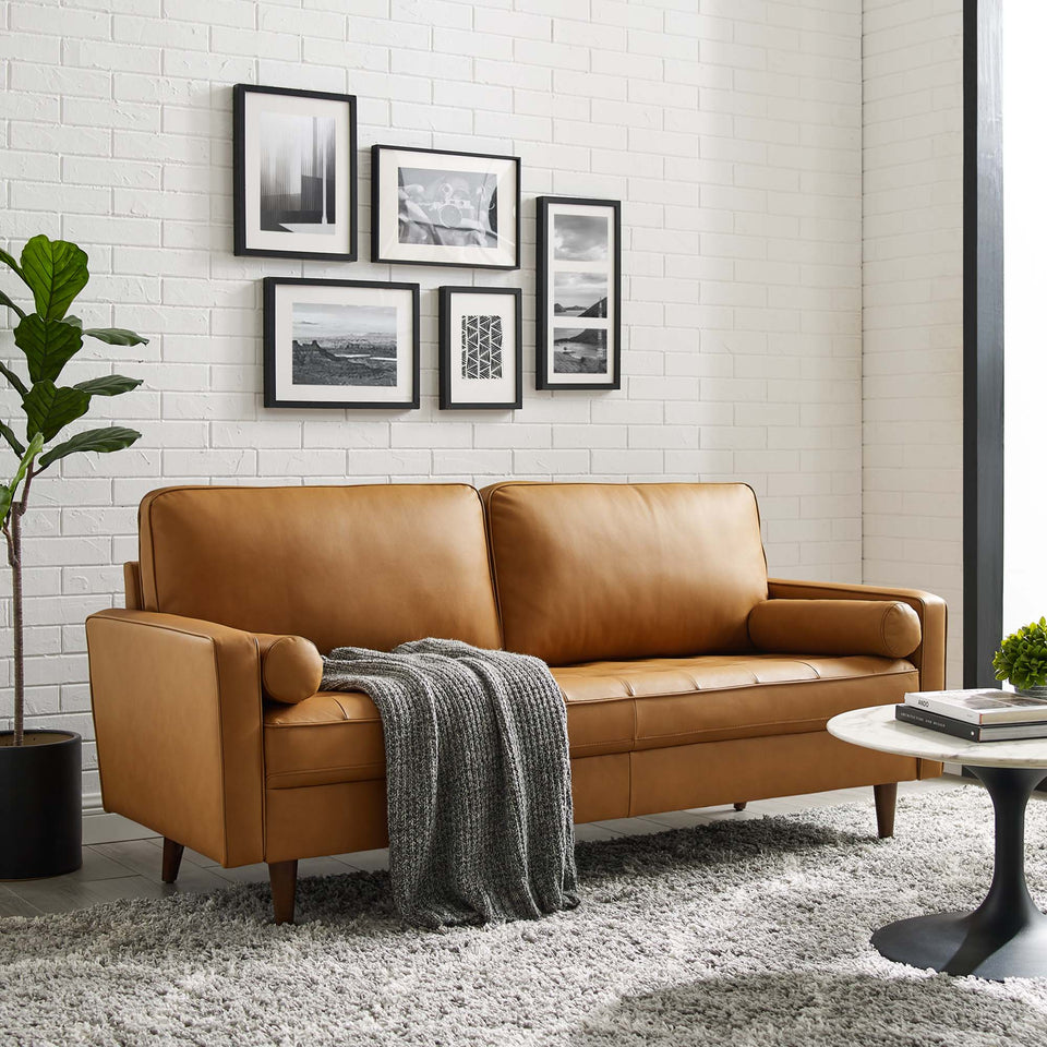 Valour Leather Sofa by Modway
