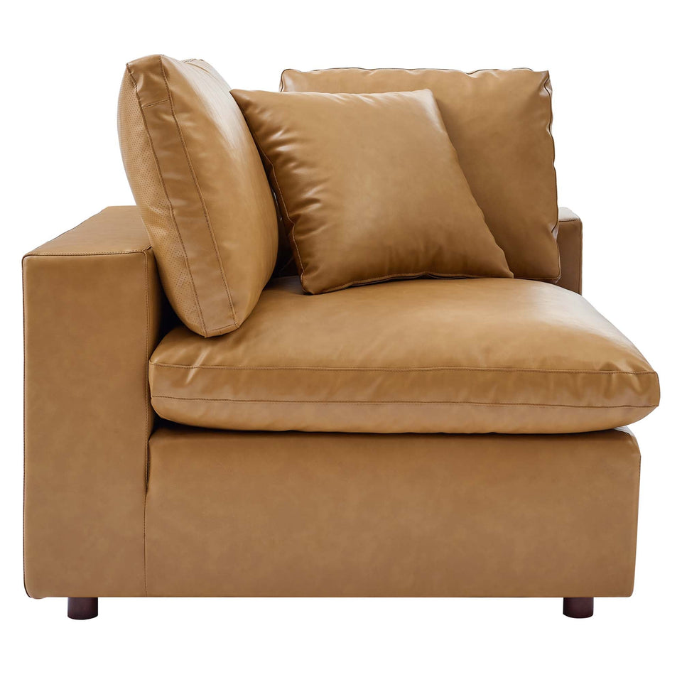 Commix Down Filled Overstuffed Vegan Leather Corner Chair by Modway