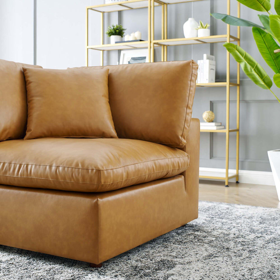 Commix Down Filled Overstuffed Vegan Leather Corner Chair by Modway