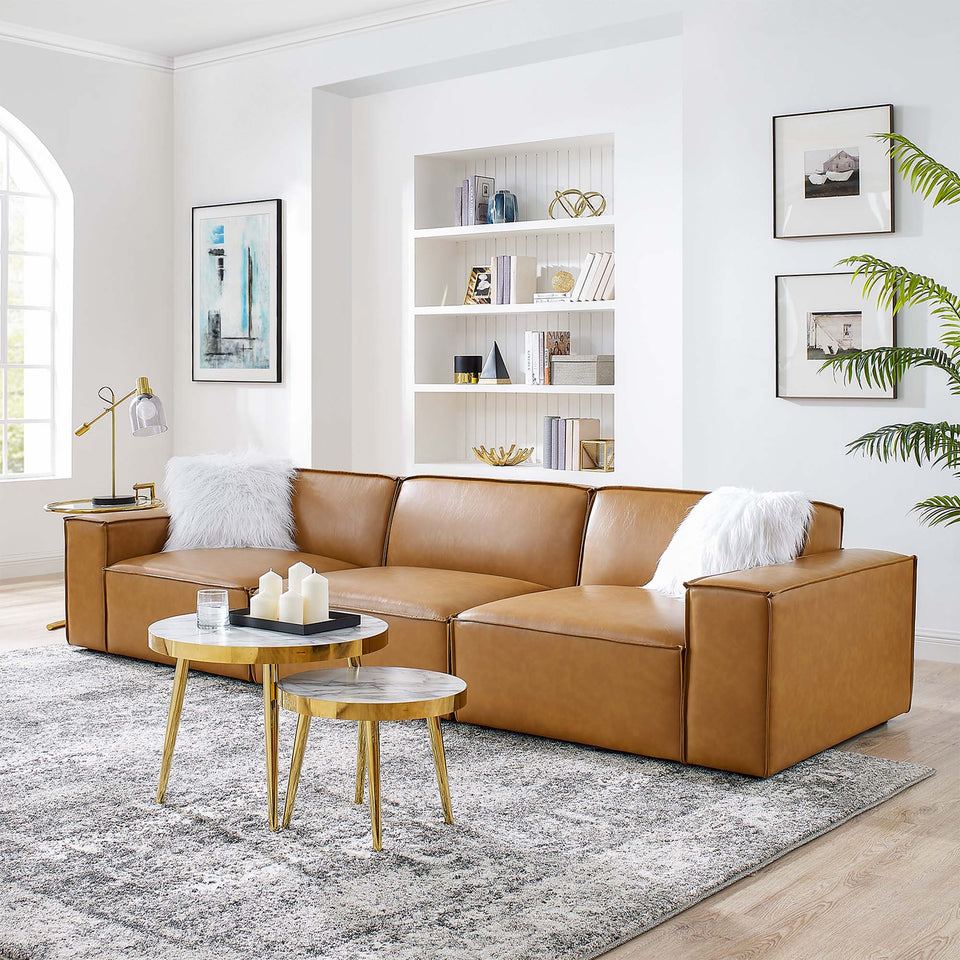Restore 3-Piece Vegan Leather Sofa by Modway