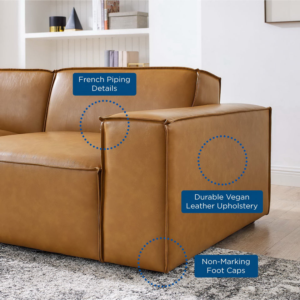 Restore 6-Piece Vegan Leather Sectional Sofa by Modway