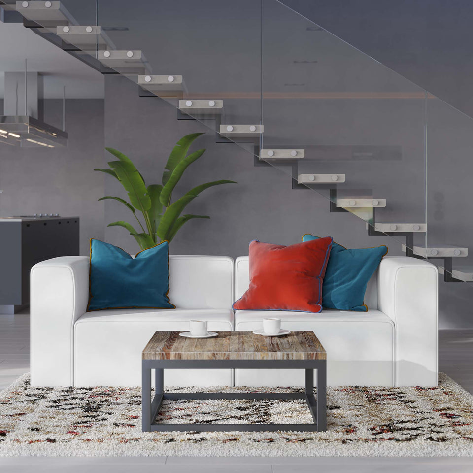 Mingle 2-Piece Vegan Leather Sectional Sofa Loveseat by Modway