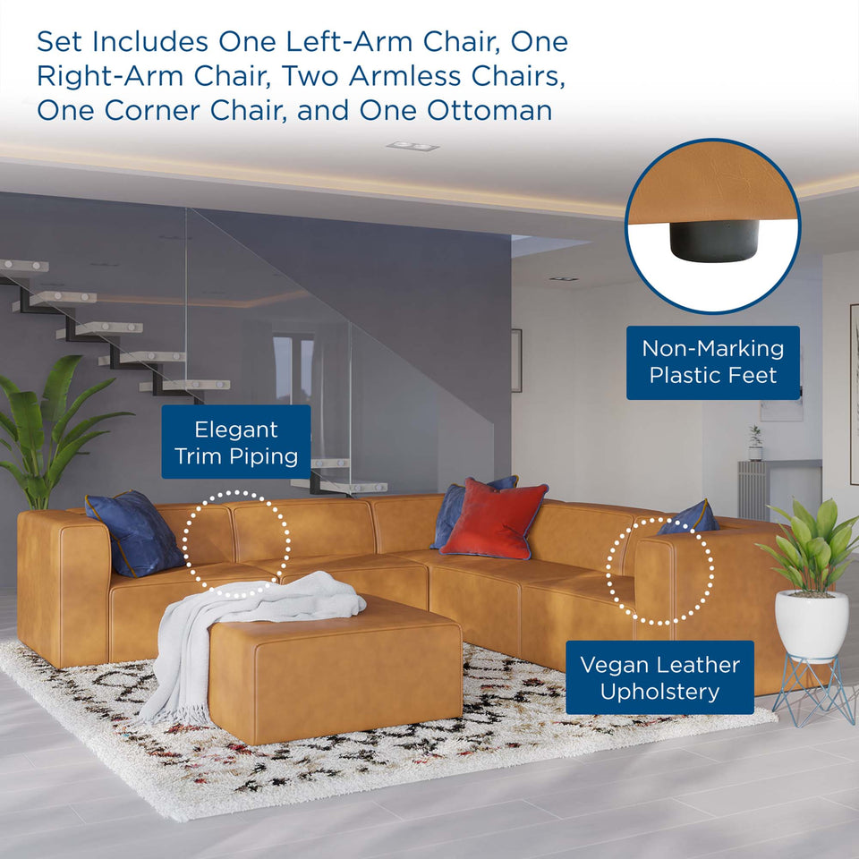 Mingle 6-Piece Vegan Leather Furniture Set by Modway