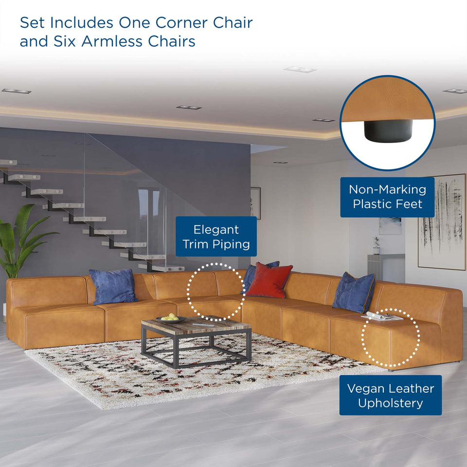 Mingle 7-Piece Vegan Leather Sectional Sofa by Modway