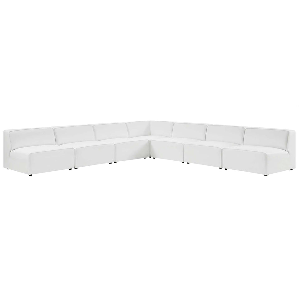 Mingle 7-Piece Vegan Leather Sectional Sofa by Modway