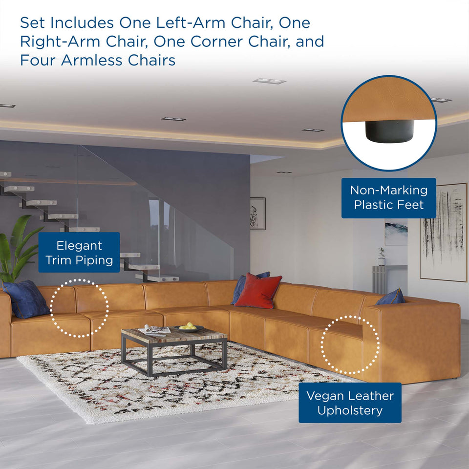 Mingle 7-Piece Vegan Leather Sectional Sofa by Modway