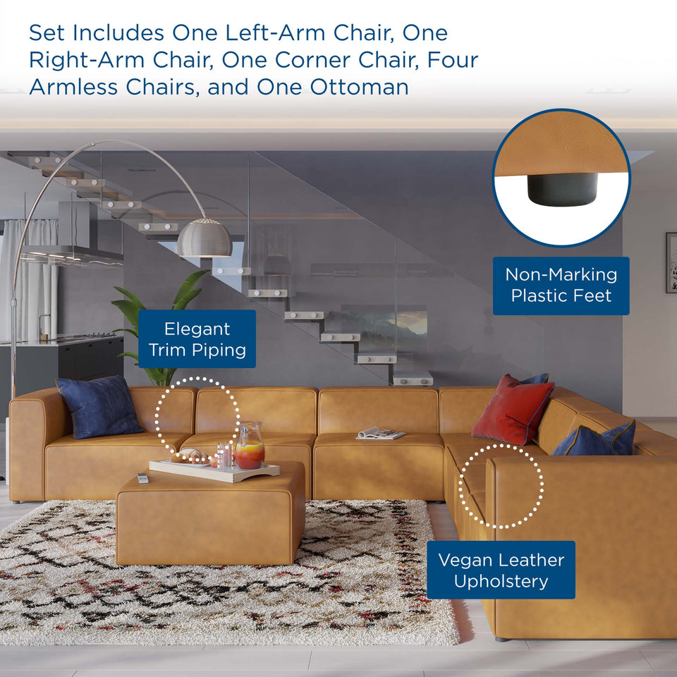 Mingle 8-Piece Vegan Leather Sectional Sofa Set by Modway