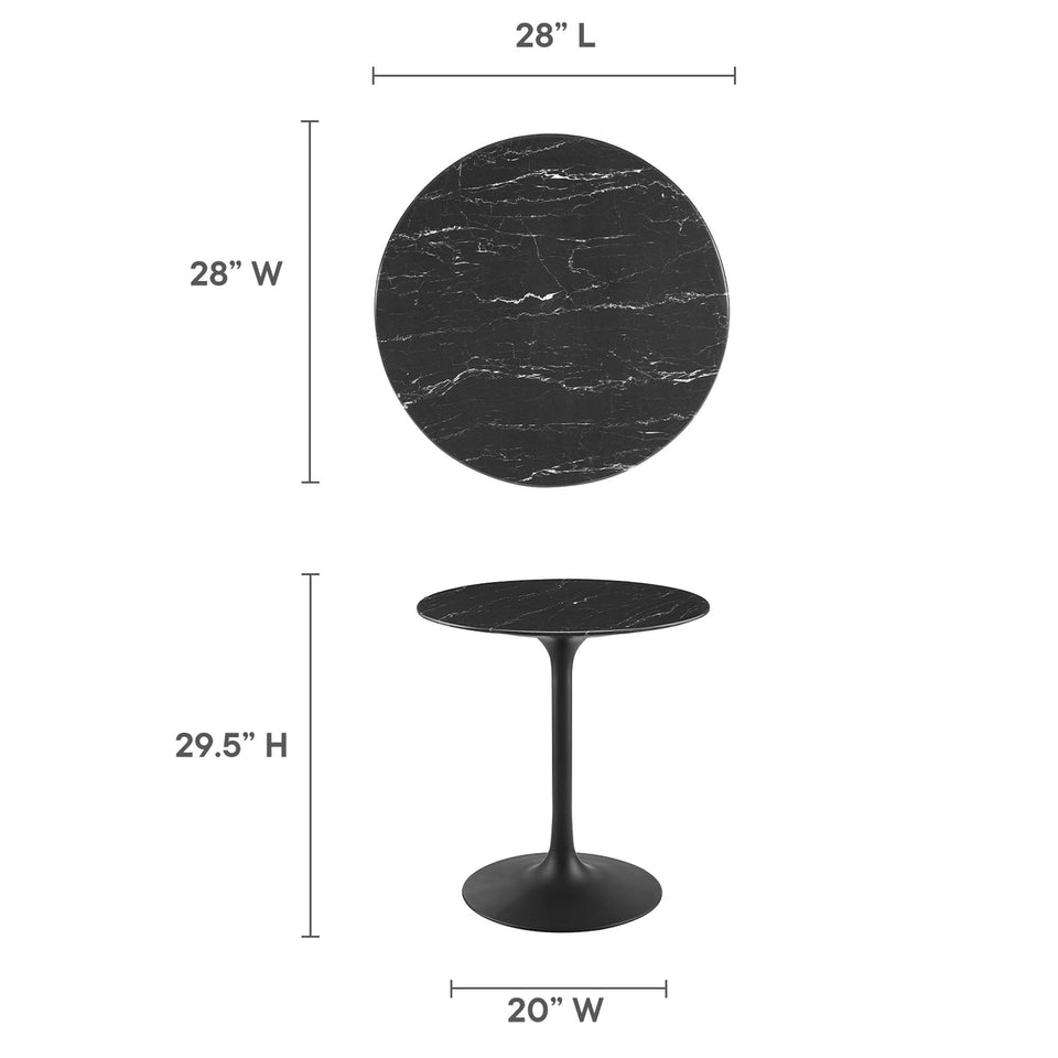 Lippa 28" Round Faux Marble Dining Table by Modway