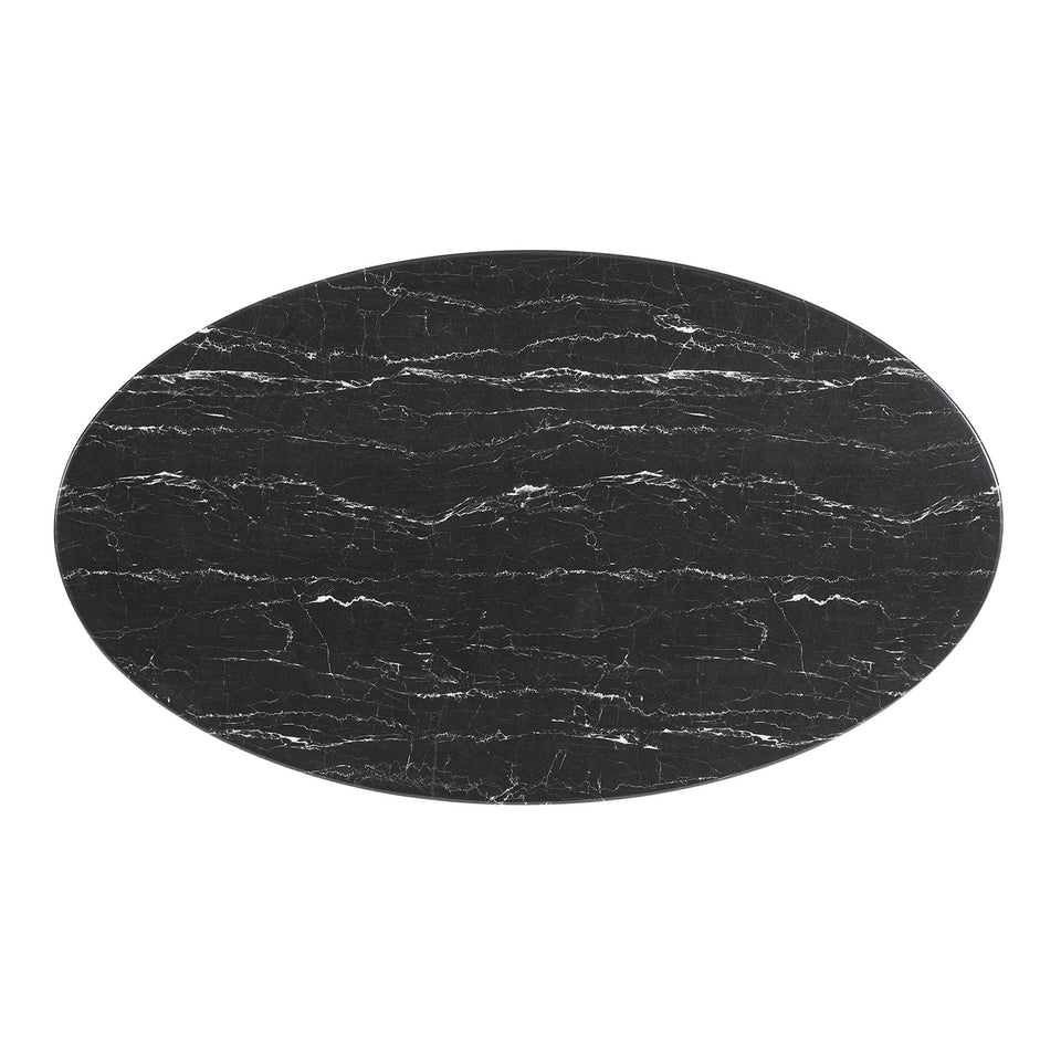Lippa 60" Oval Faux Marble Dining Table by Modway