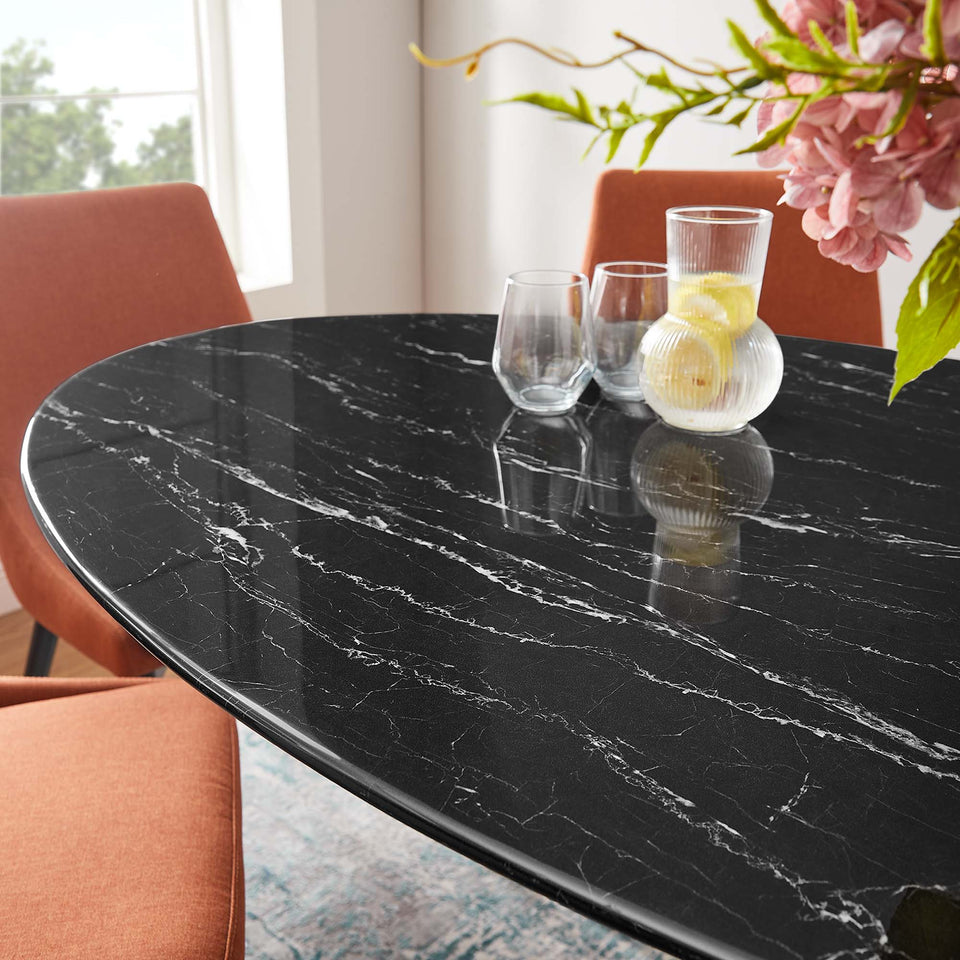 Lippa 60" Oval Faux Marble Dining Table by Modway