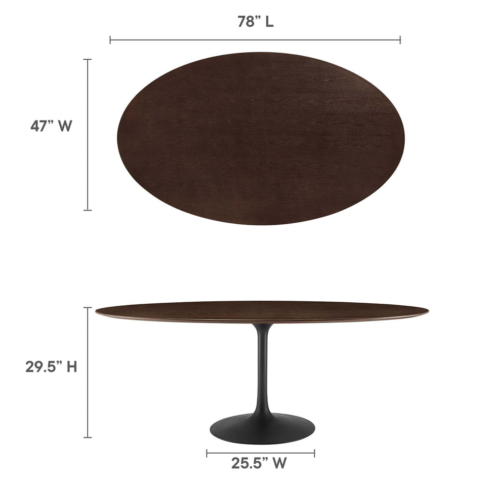 Lippa 78" Oval Wood Dining Table by Modway