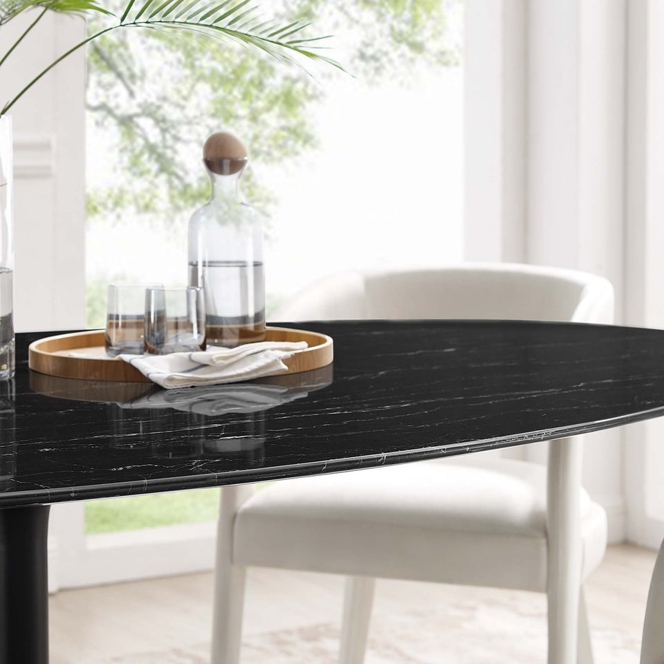 Lippa 78" Oval Faux Marble Dining Table by Modway