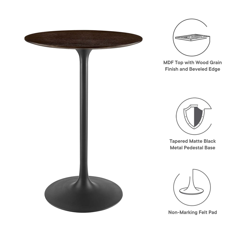 Lippa 28" Round Wood Bar Table by Modway