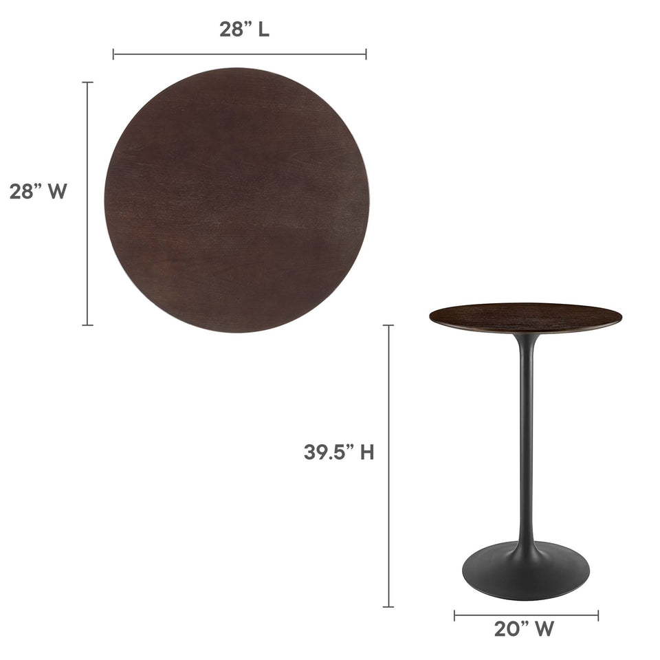 Lippa 28" Round Wood Bar Table by Modway